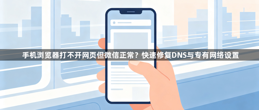 手机浏览器打不开网页但微信正常?快速修复DNS与专有网络设置1