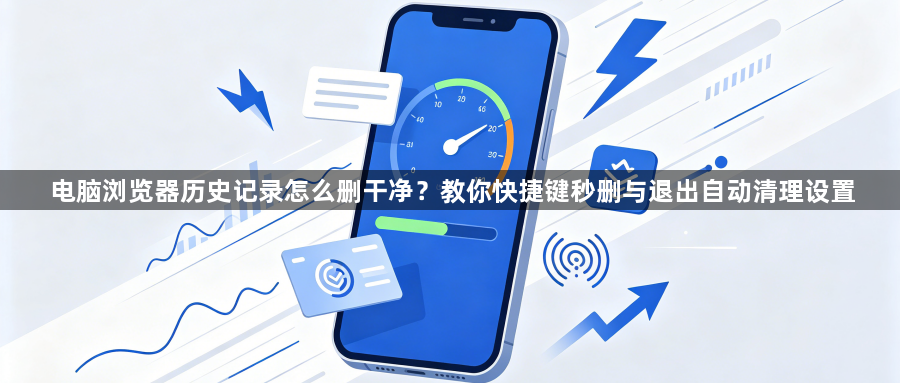 电脑浏览器历史记录怎么删干净?教你快捷键秒删与退出自动清理设置1