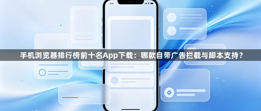 手机浏览器排行榜前十名App下载:哪款自带广告拦截与脚本支持?1