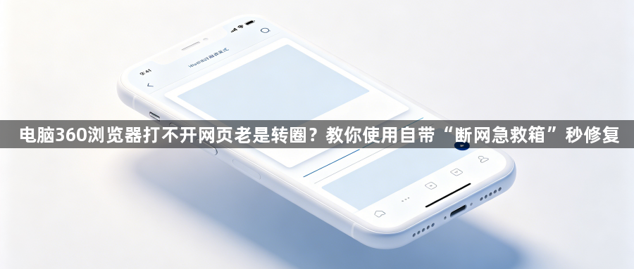 电脑360浏览器打不开网页老是转圈?教你使用自带“断网急救箱”秒修复1