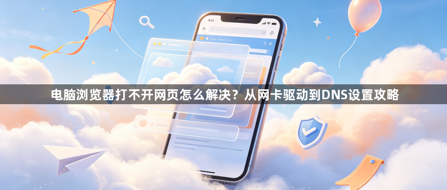 电脑浏览器打不开网页怎么解决？从网卡驱动到DNS设置攻略1